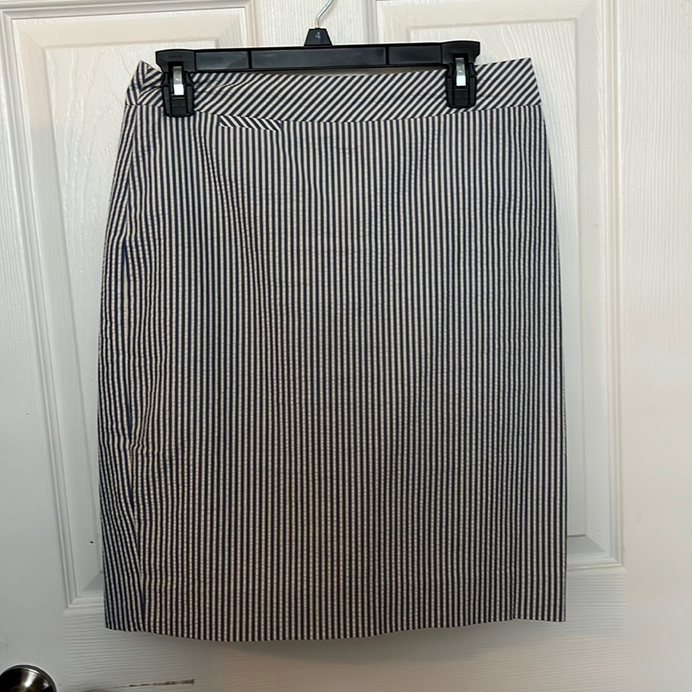 J. Crew seersucker pencil skirt